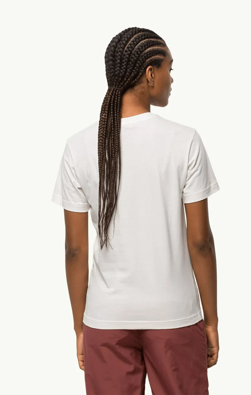 Jack Wolfskin Florell Box T-Shirt Womens in Egret-4